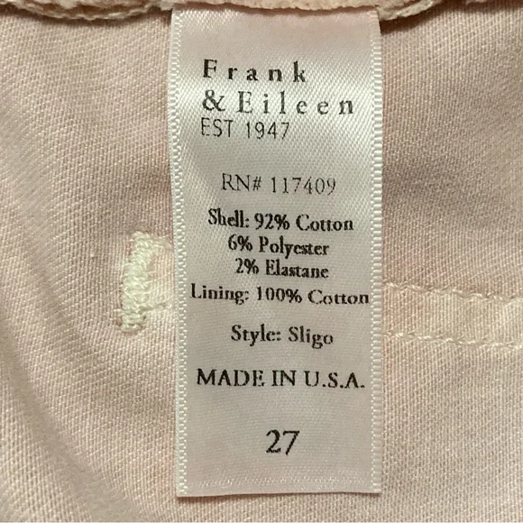Frank & Eileen Women's Size 27 Sligo Italian Performance Denim Skinny Jean Pink - Picture 9 of 16